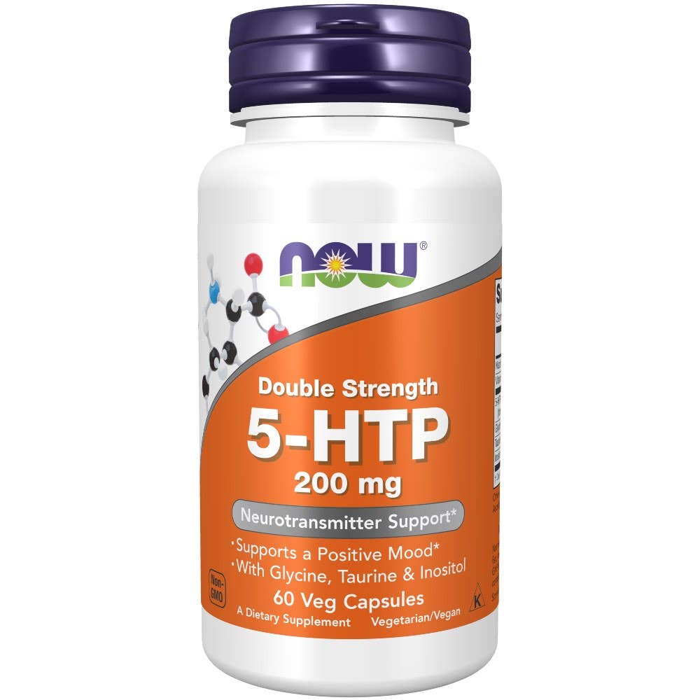 Now® Foods NOW 5-HTP + Glycin, Taurin a Inositol, 200 mg, 60 rostlinných kapslí Obrázek