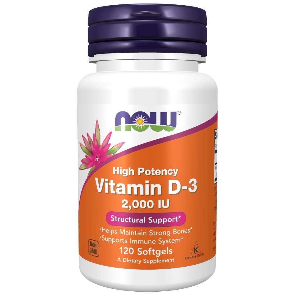 Now® Foods NOW Vitamin D3, 2000 IU, 120 softgel kapslí Obrázek