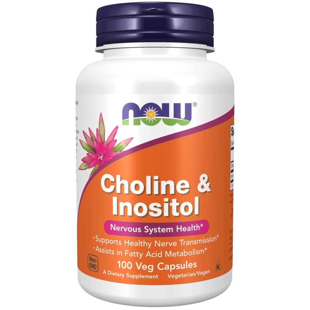 Now® Foods NOW Cholin & Inositol, 500 mg, 100 rostlinných kapslí Obrázek
