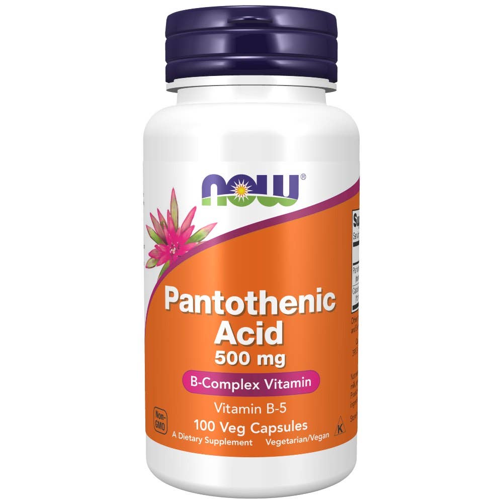 Now® Foods NOW Panthoteic Acid B5 (kyselina pantothenová), 500 mg, 100 rostlinných kapslí Obrázek