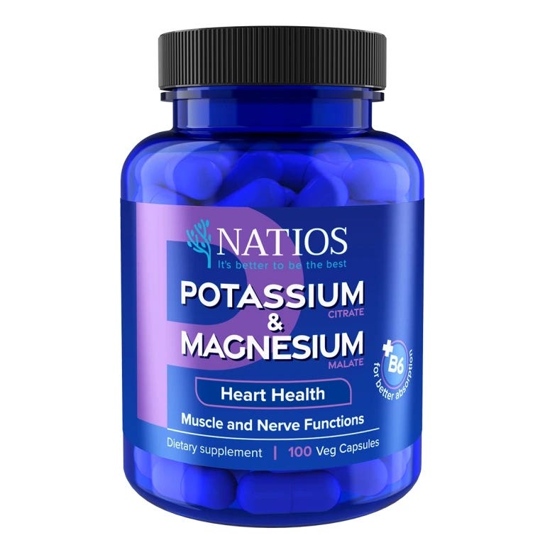 Natios Potassium a Magnesium – Draslík citrát a hořčík malát 100 kapslí