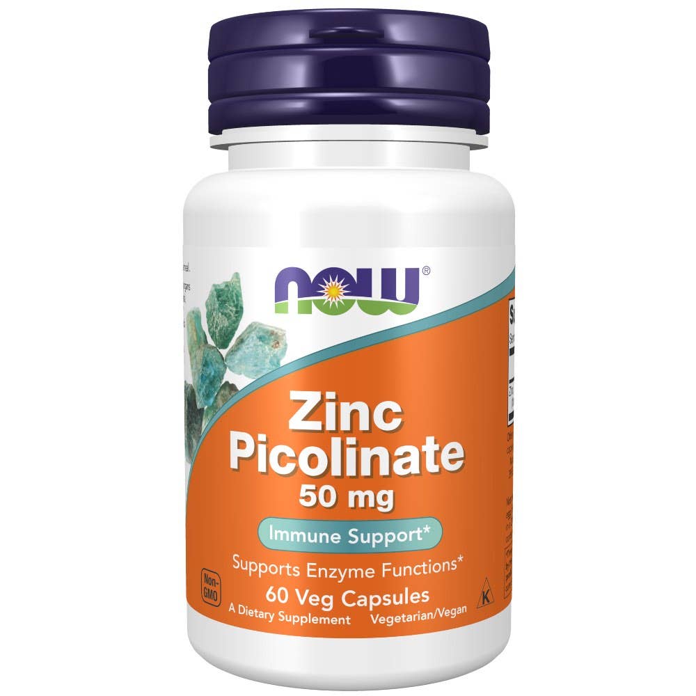 Now® Foods NOW Zinc Picolinate (zinek pikolinát), 50 mg, 60 rostlinných kapslí Obrázek