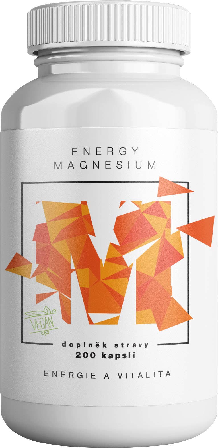 BrainMax Energy Magnesium, 1000 mg, 200 kapslí (Magnesium Malate - Hořčík malát, 164 mg) Obrázek