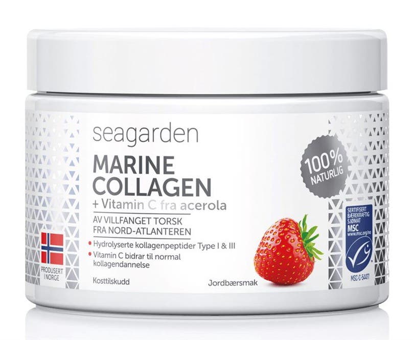 Seagarden Marine Collagen + Vitamin C – Kolagen s vitamínem C s příchutí jahody 150 g