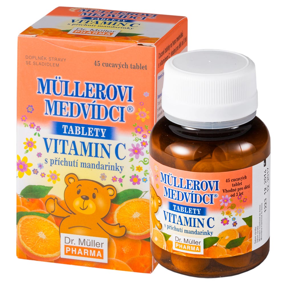 Dr. Müller Müllerovi medvídci s vitamínem C mandarinka 45 tablet