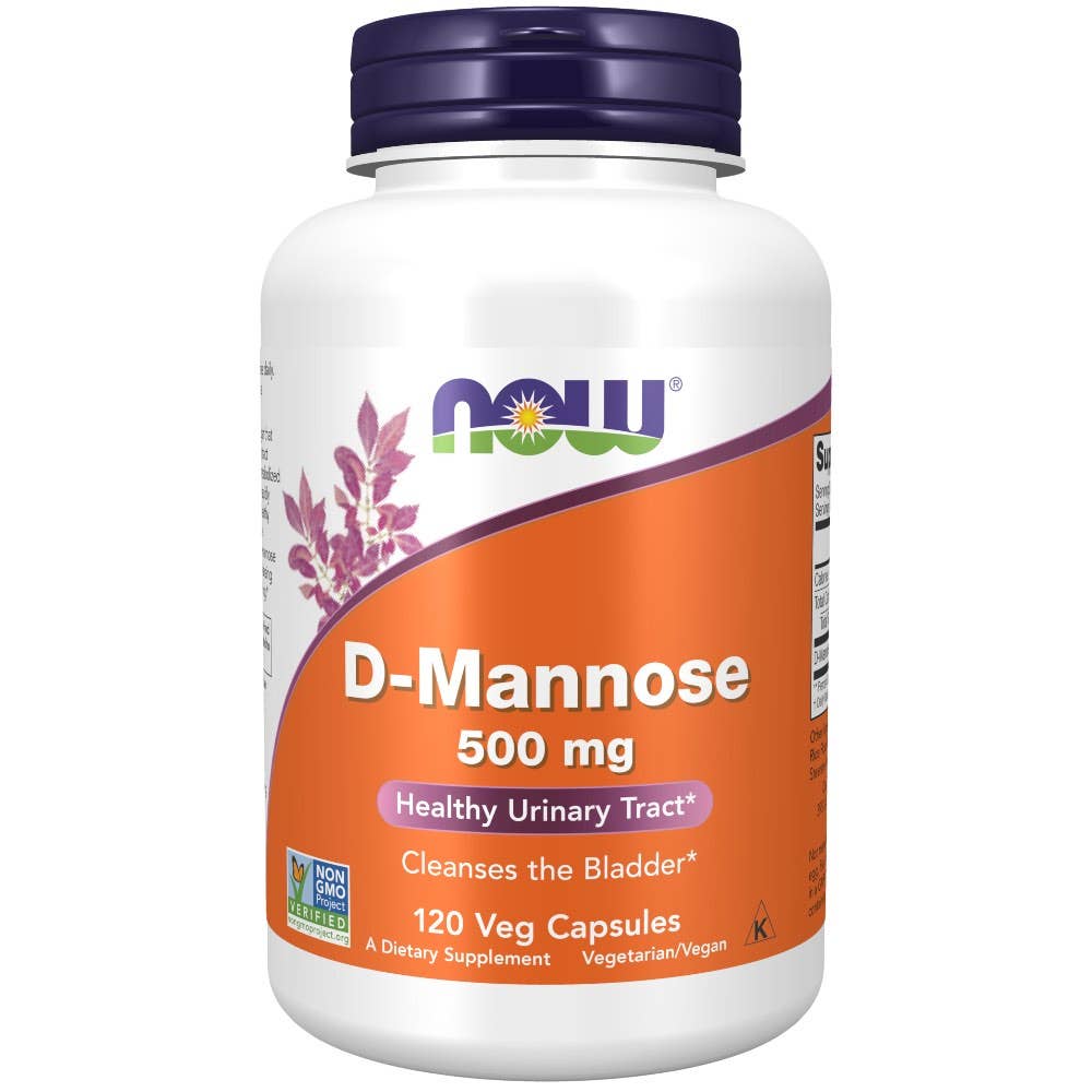 Now® Foods NOW D-Manóza, 500 mg, 120 rostlinných kapslí Obrázek