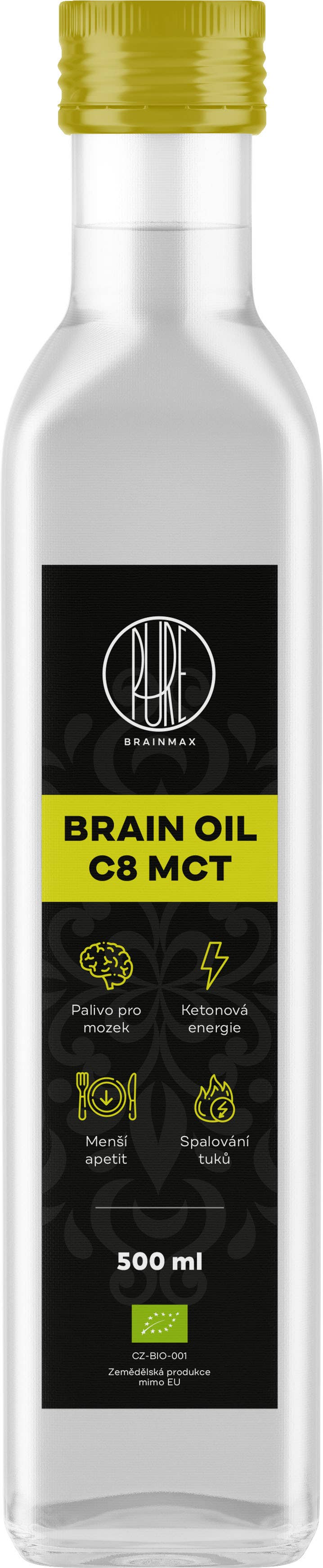 BrainMax Pure Brain MCT Oil C8 BIO, 500 ml Obrázek