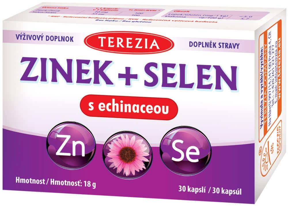 Terezia Zinek + selen s echinaceou 30 kapslí