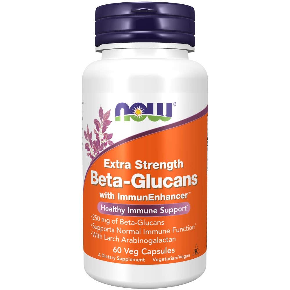 Now® Foods NOW Beta glukany s ImmunEnhancer ™, Extra Strength, 60 rostlinných kapslí Obrázek