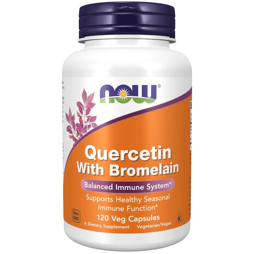 Now® Foods NOW Quercetin & Bromelain, Kvercetin 800 mg, 120 rostlinných kapslí Obrázek