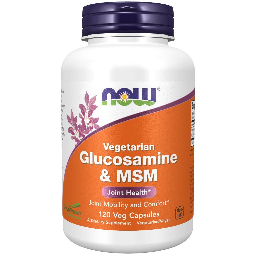 Now® Foods NOW Glucosamine & MSM Vegetarian (vegetariánský glukosamin a MSM), 120 rostlinných kapslí Obrázek