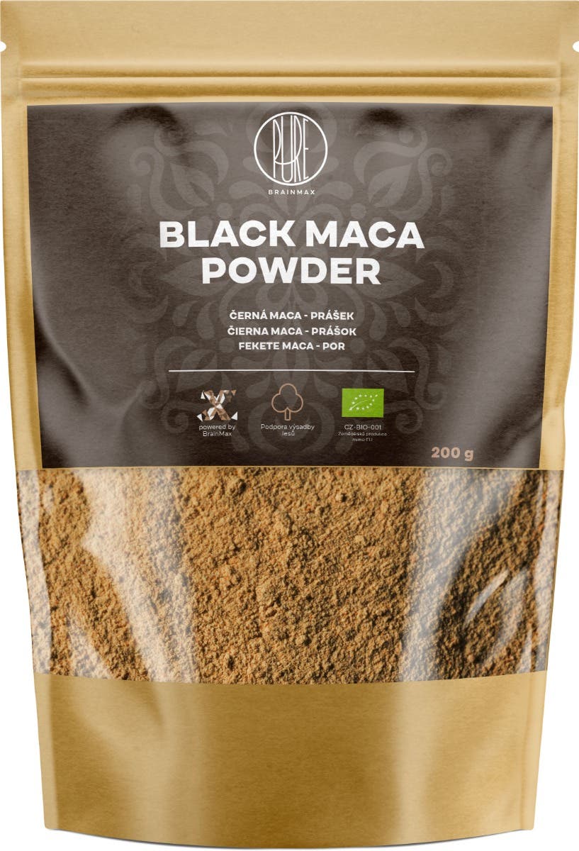 BrainMax Pure Maca černá BIO, prášek 200 g Obrázek