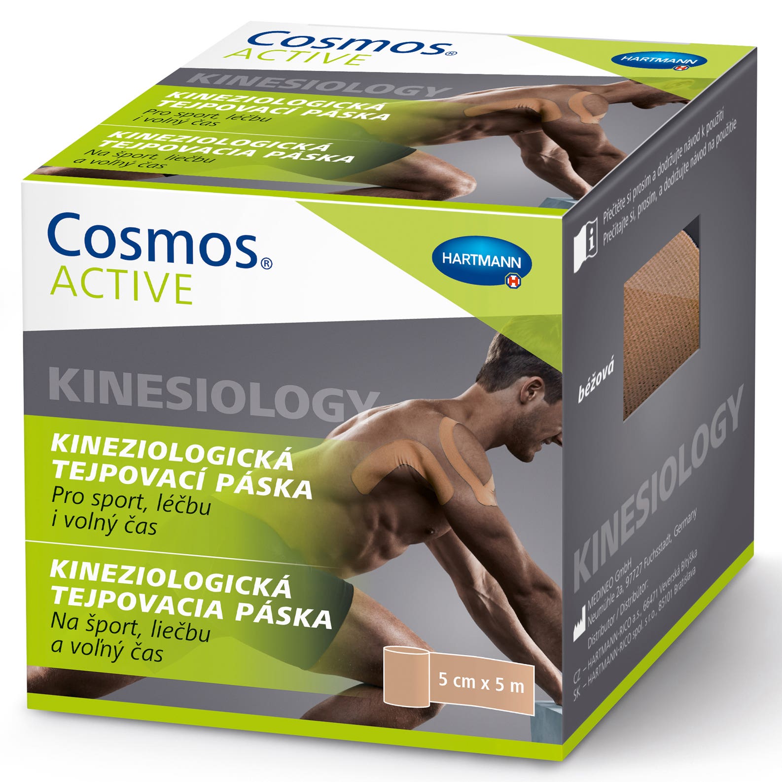 Cosmos Active kineziologická tejpovací páska béžová 5 cm x 5 m