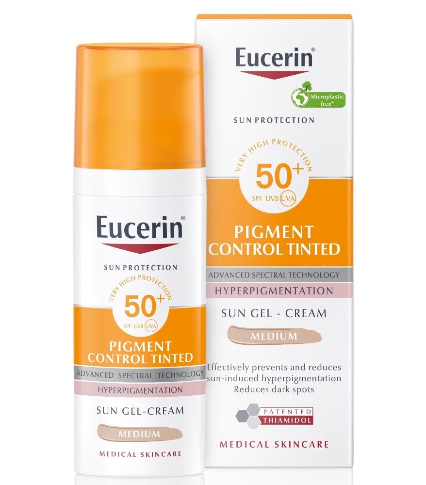 Eucerin Pigment Control emulze na opalování na obličej s depigmentačním účinkem SPF50+ středně tmavá 50 ml koupíte na Vitalpoint.cz