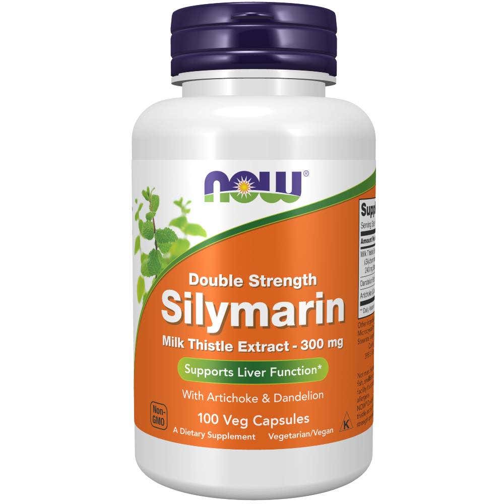 Now® Foods NOW Double Strength Silymarin milk thistle extract (extrakt z ostropestřce s artyčokem a pampeliškou), 300 mg, 100 rostlinných kapslí Obrázek