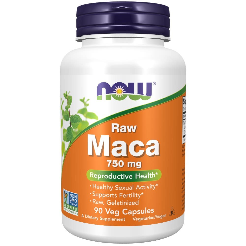 Now® Foods NOW Maca (řeřicha peruánská koncentrát 6:1 RAW), 750 mg, 90 rostlinných kapslí Obrázek
