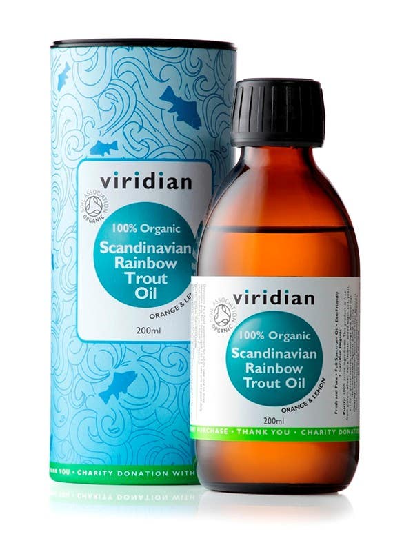 Viridian 100% Organic Scandinavian Rainbow Trout Oil 200 ml