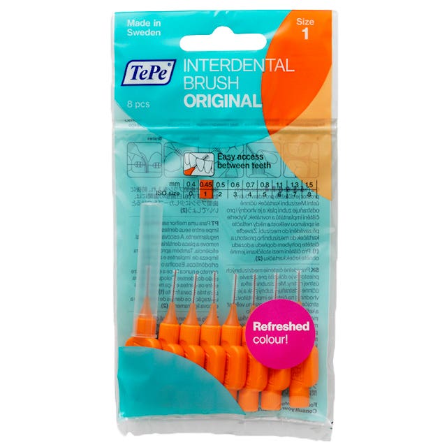 TePe Original mezizubní kartáčky 0,45 mm oranžové, 8 ks
