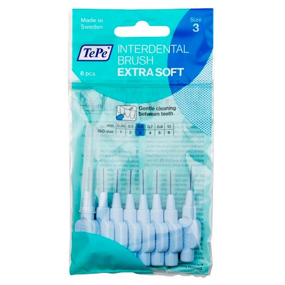 TePe Extra soft mezizubní kartáčky 0,6 mm světle modré, 8 ks