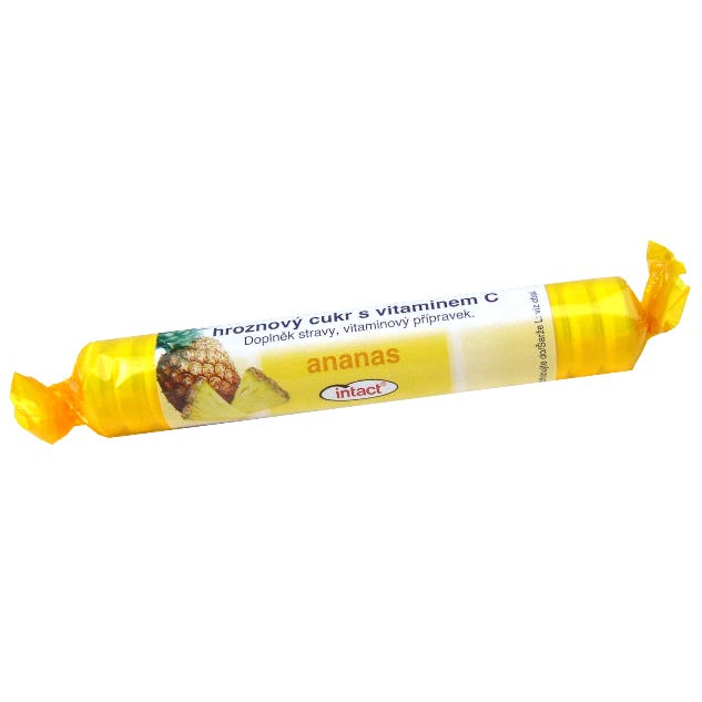 Intact Rolička hroznový cukr s vitamínem C ananas 40 g