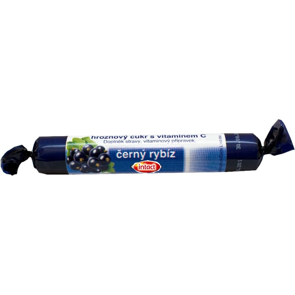 Intact Rolička hroznový cukr s vitamínem C černý rybíz 40 g