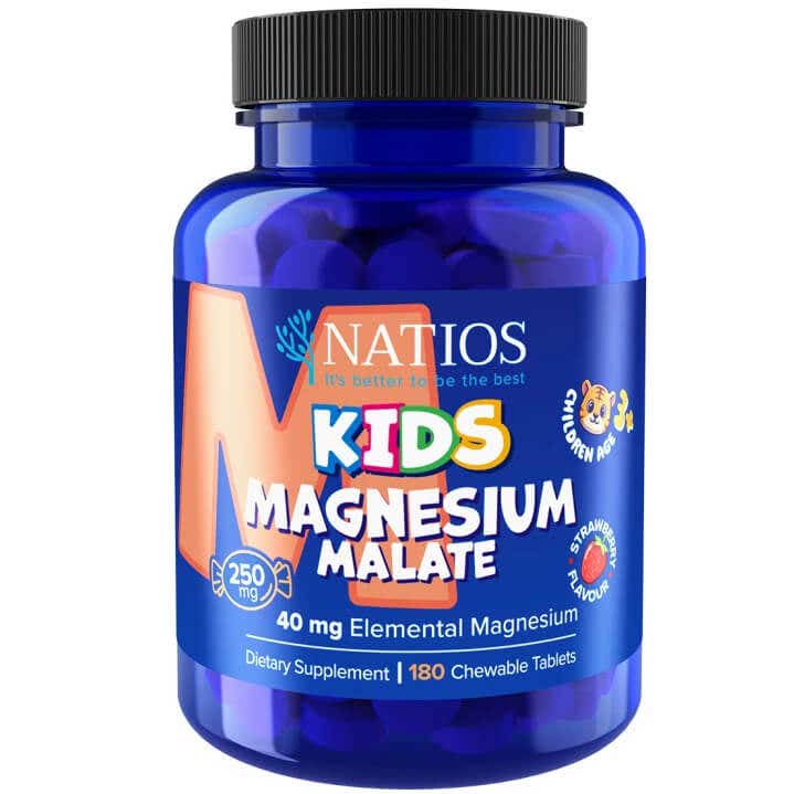 Natios Kids Magnesium Malate 250 mg 180 jahodových cucacích tabletek