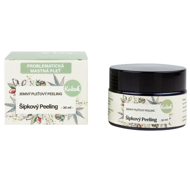 Kvitok Šípkový peeling pro mastnou a problematickou pleť 30 ml
