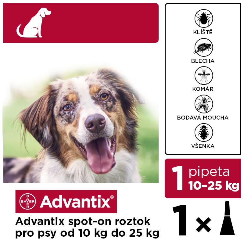 Advantix Antiparazitikum pro psy 10-25kg spot-on 1x2.5ml Obrázek