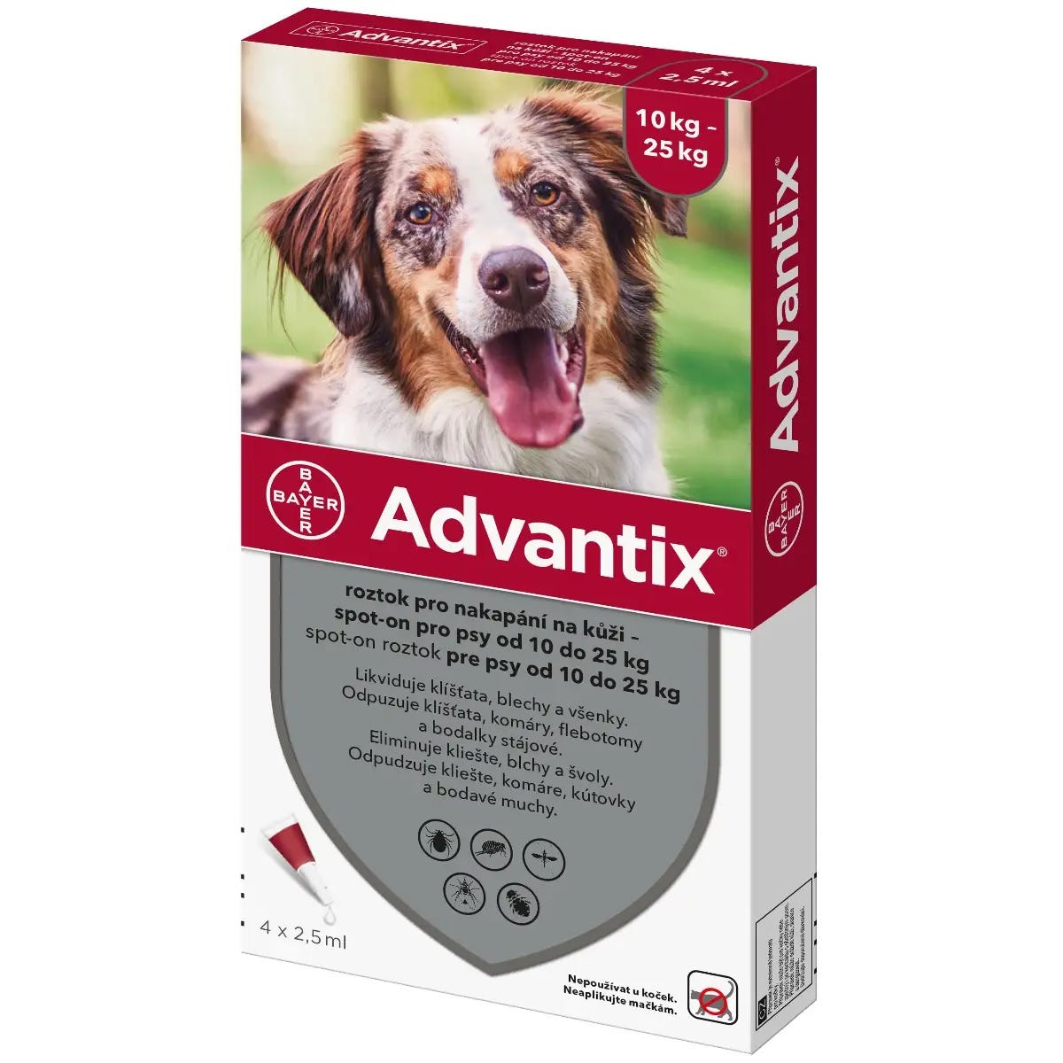 Advantix Antiparazitikum pro psy 10-25kg spot-on 4x2.5ml Obrázek