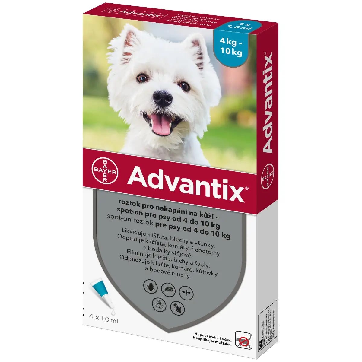 Advantix Antiparazitikum pro psy 4-10kg spot-on 4x1ml Obrázek