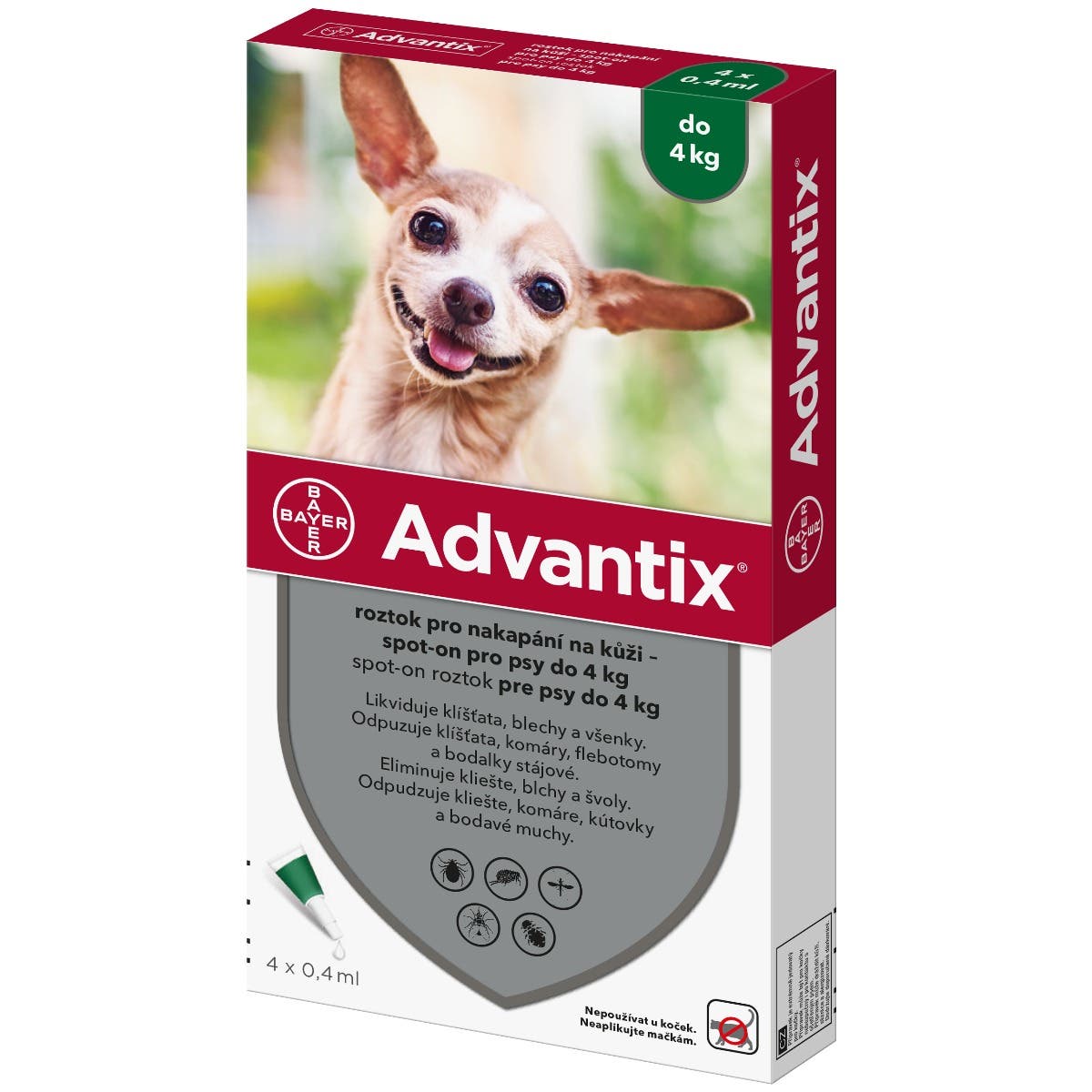Advantix Antiparazitikum pro psy do 4kg spot-on 4x0.4ml