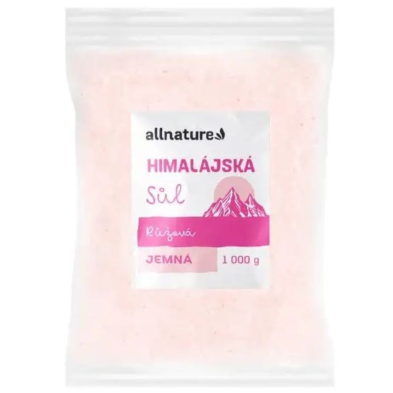 Allnature Himalájská sůl růžová jemná 1000 g Obrázek