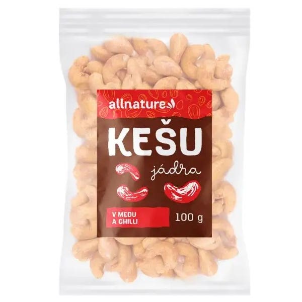 Allnature Kešu v medu a chilli 100 g Obrázek