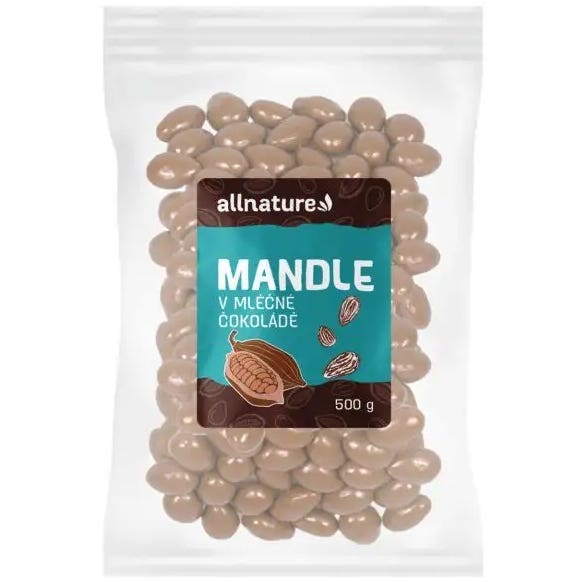 Allnature Mandle v mléčné čokoládě 500 g Obrázek