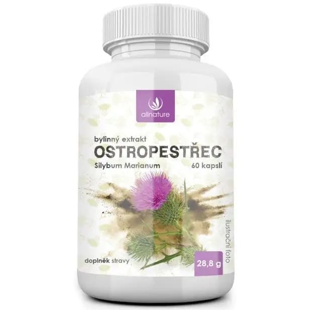 Allnature Ostropestřec bylinný extrakt 60 kapslí Obrázek