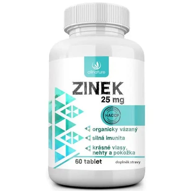 Allnature Zinek 25 mg 60 tablet Obrázek