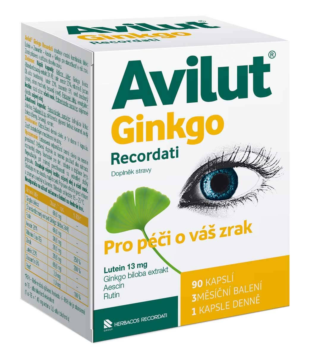 Avilut Ginkgo Recordati 90 kapslí