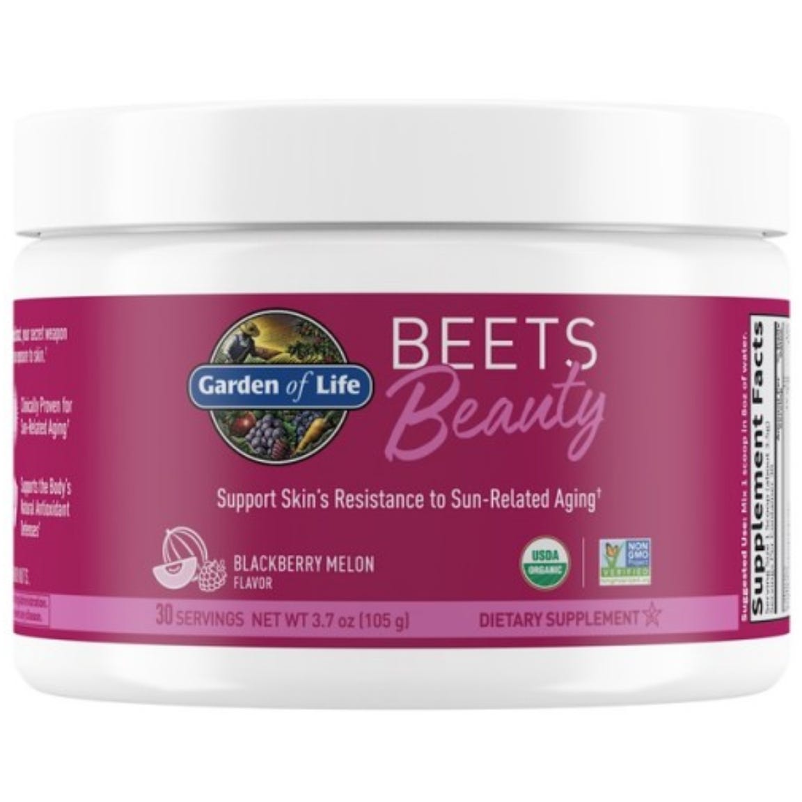 Garden of Life Beets Beauty – Meloun a ostružina prášek BIO 105 g
