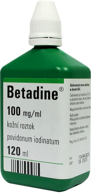 Betadine 100mg/ml, kožní roztok 120ml