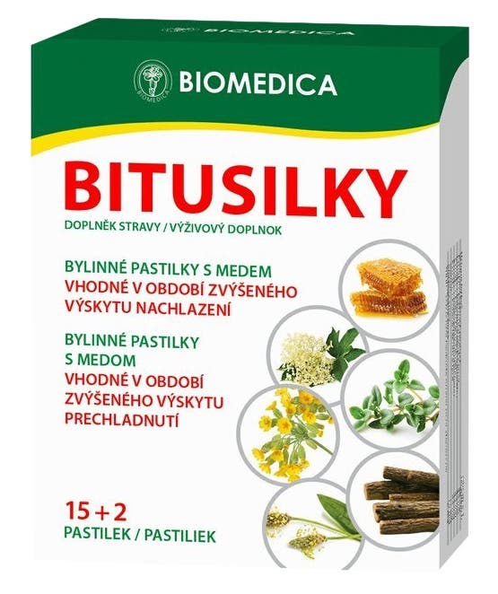 Bitusilky bylinné pastilky s medem 15+2ks koupíte na Vitalpoint.cz