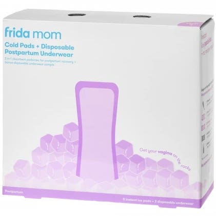 Frida Mom Chladicí absorpční Ice Maxi vložky + jednorázové poporodní kalhotky 