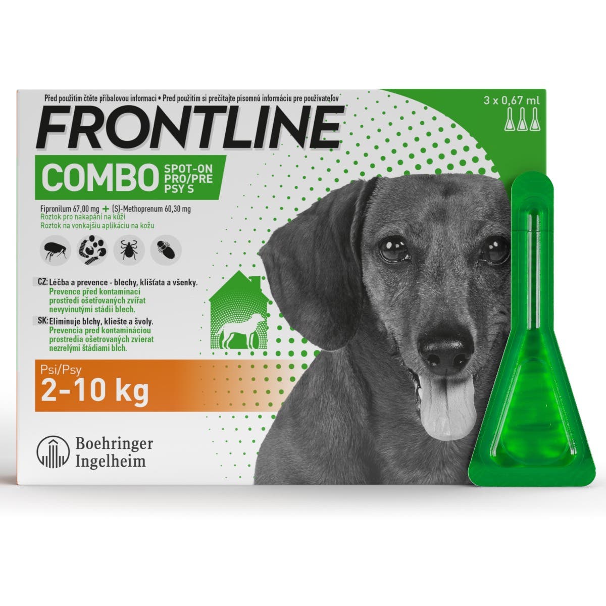 FRONTLINE COMBO spot-on pro psy S (2-10kg)-3x0,67ml Obrázek
