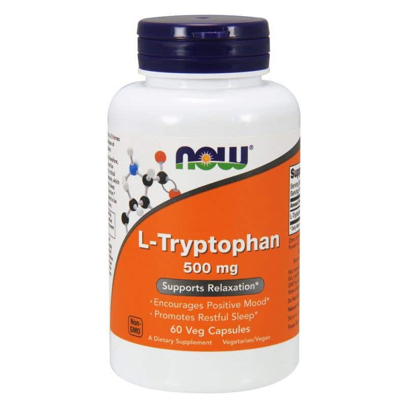 Now Foods L-Tryptofan, 500 mg 60 rostlinných kapslí