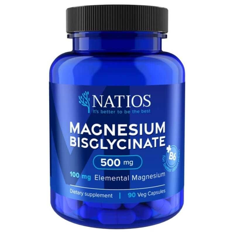 Natios Magnesium Bisglycinate 500 mg + B6 90 veganských kapslí