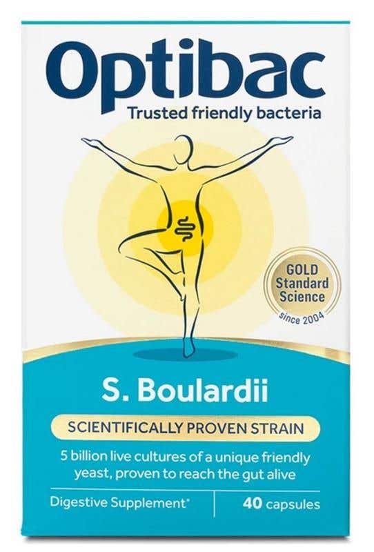Optibac Saccharomyces Boulardii Probiotika při nadměrném vyprazdňování 40 kapslí