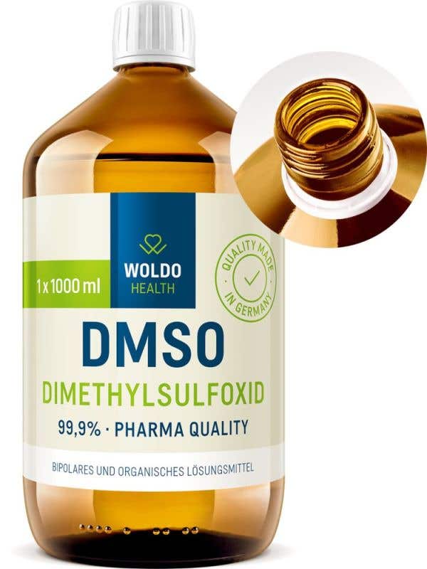 WoldoHealth DMSO dimethylsulfoxid 99,9% ph. Eur. Farmaceutická kvalita 1000 ml