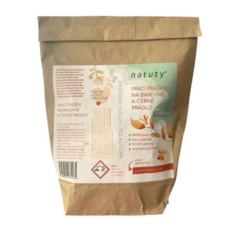 Natuty Prací prášek na barevné a černé prádlo 1 kg