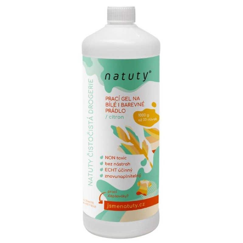 Natuty Prací gel na barevné a bílé prádlo s vůní citronu 1000 ml