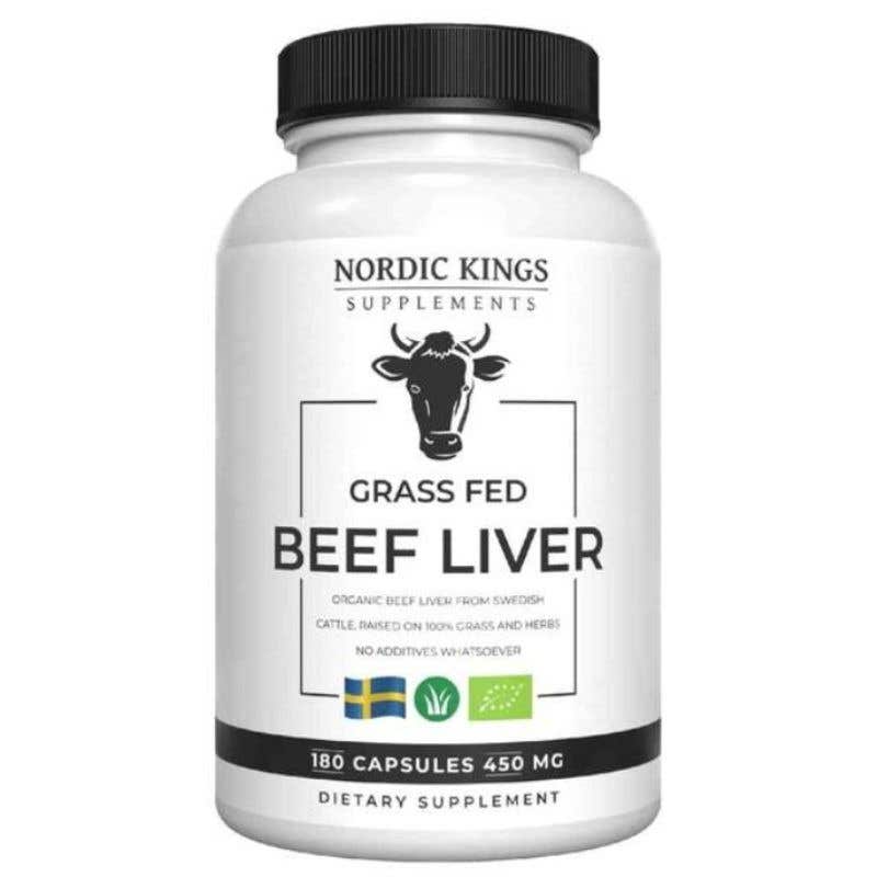 Nordic Kings Evropská hovězí játra BIO 180 kapslí