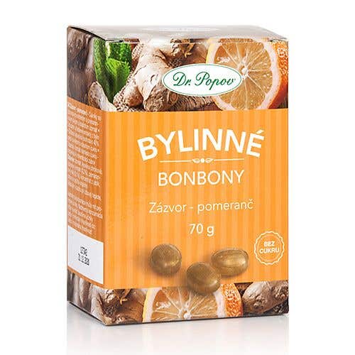Dr. Popov Bonbóny Zázvor pomeranč 70 g
